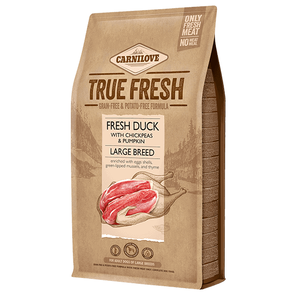 Carnilove True Fresh Dog Fresh Duck Feeding Guide for large breed